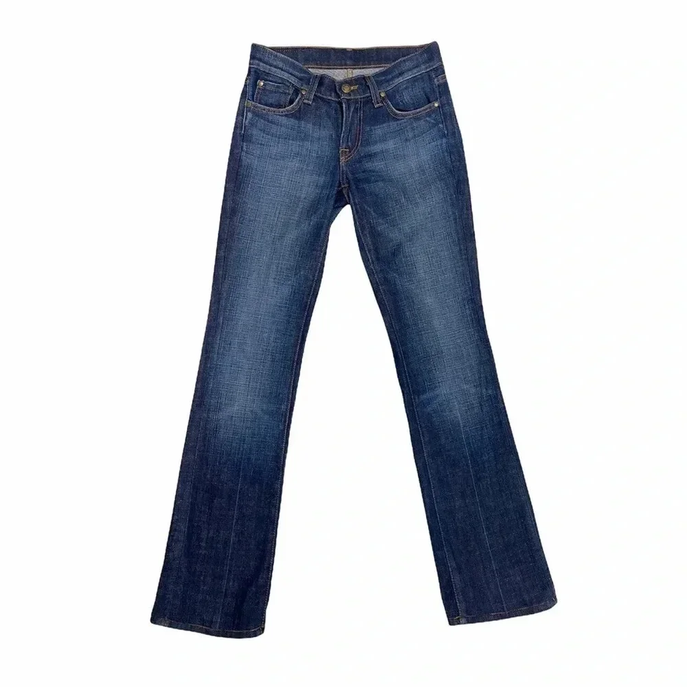 Free people We The People Straight Leg Jeans Dark wash Denim Embellished Size 25